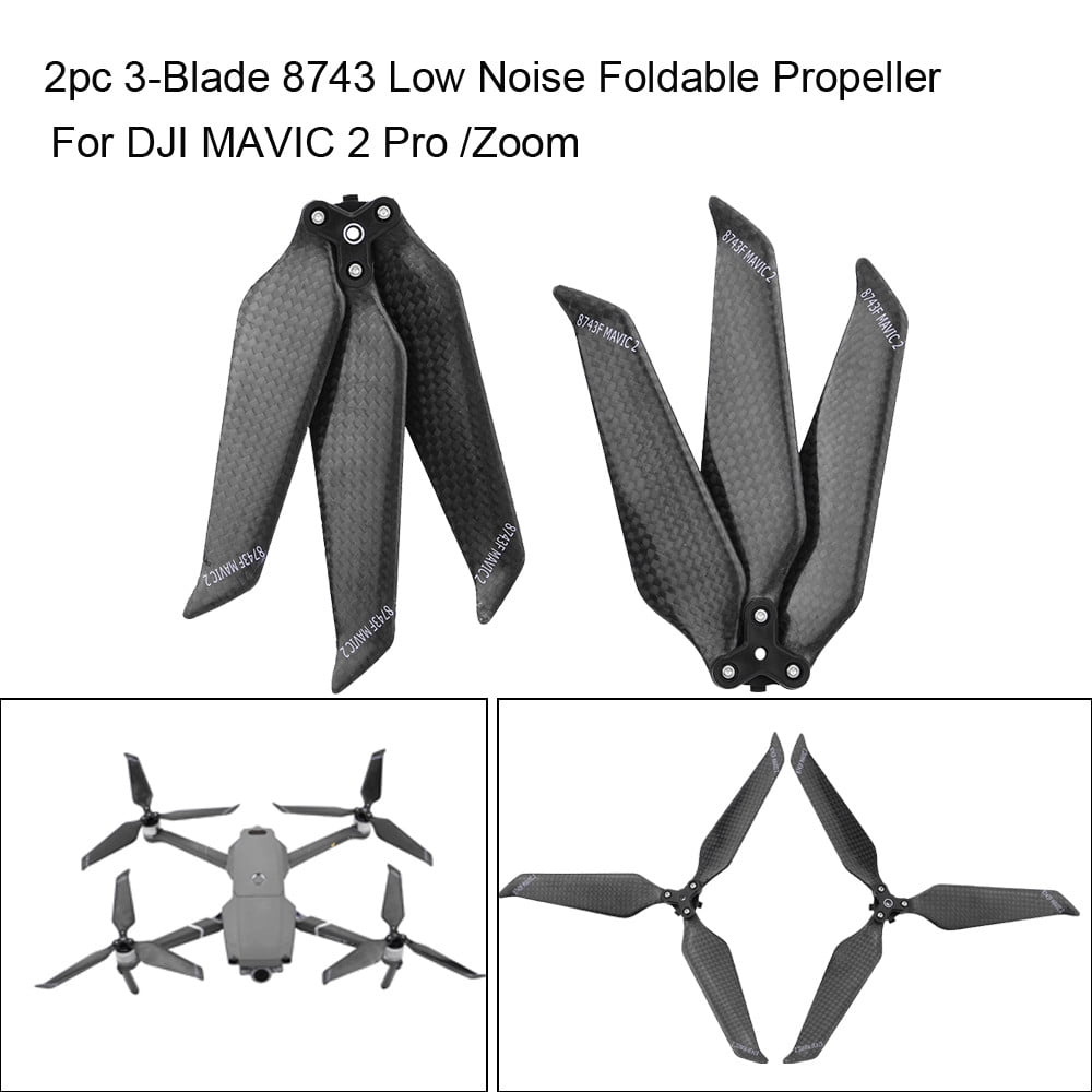 3-Blade 8743F Carbon Fiber Low Noise Propellers  For DJI Mavic 2 Pro /Zoom Drone 