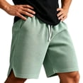thumbnail image 5 of Waffle Shorts Men Summer Athletic Workout Gym Basketball Shorts Relaxed Fit 7 Inch Inseam Sweat Short with Pockets Size 3XL Mint Green, 5 of 6