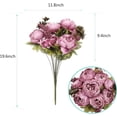 thumbnail image 2 of Vorkoi Vintage Artificial Peony Flowers Fake Silk Floral Arrangement Wedding Bouquet Home Office Decor, 2 of 6