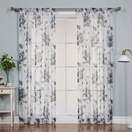 Best Home Fashion Watercolor Rose Print Curtains