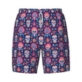 thumbnail image 4 of Lsque Mens Swim Trunks leaf flower Skull colorful Pattern - Bathing Suit Compression Liner - Beach Swim Shorts Swimwear - (S-3XL) - Stretch Quick Dry -X-Large, 4 of 9