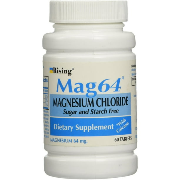 Rising Mag64 Magnesium Chloride with Calcium Tablets 60 Each - 6) - Walmart.com