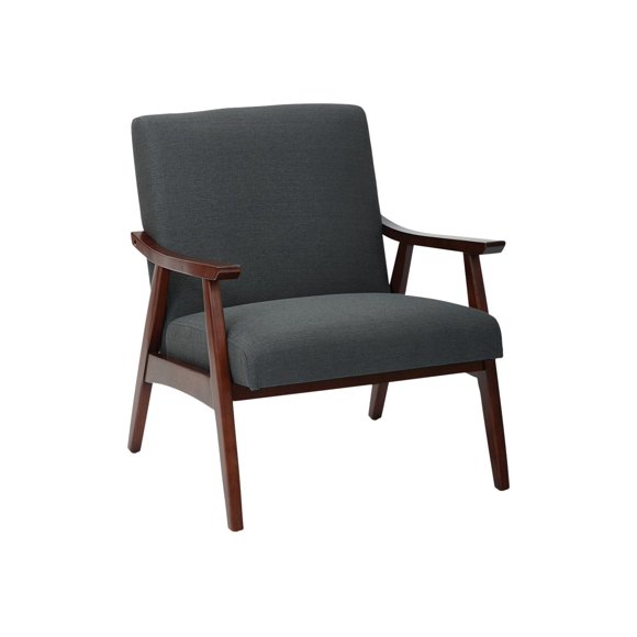 Davis Chair in Klein Charcoal Gray Fabric with Medium Espresso frame