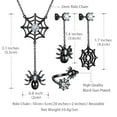 thumbnail image 6 of Halloween Black Spider Jewelry Set Necklace/Earrings/Ring, Gothic Statement Cosplay Party Jewelry Gift for Women Men, 6 of 7