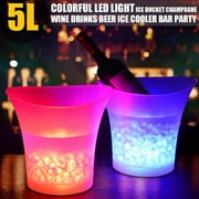 Novobey 7 LED Colour Changing Ice Bucket Champagne Wine Drinks Beer Drinks Cooler Bar Party Xmas Home Color Changing 5L
