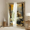 thumbnail image 3 of jejeloiu Cute Animal Deer Black Out Curtains,Rustic Plant Leaves Curtains Pack of 2 (42x63 Each) For Boys Kids, 3 of 6