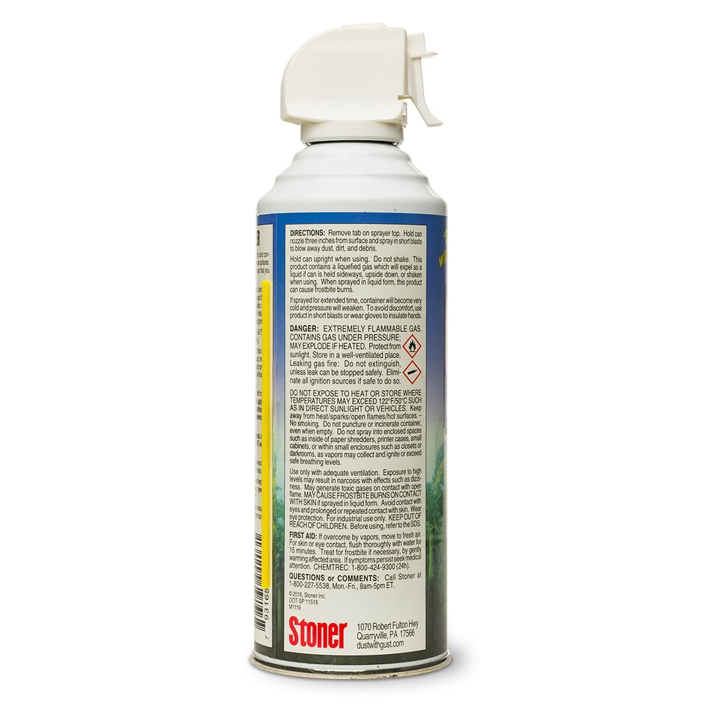 Stoner Car Care 94203-12PK 12-Ounce GUST Easy Air Duster Canned Air Quickly Cleans Delicate or Hard to Reach Surfaces Clean Your Keyboard, Electronics, Silk Flowers, and More, Pack of 12