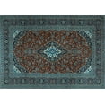 thumbnail image 1 of Ahgly Company Indoor Rectangle Medallion Light Blue Traditional Area Rugs, 2' x 4', 1 of 4