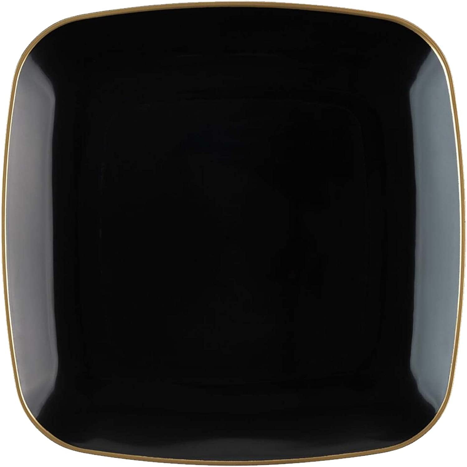 (10 PACK) EcoQuality 8.5" inch Disposable Square Black Plastic Plates