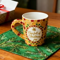 Christmas Coffee Mugs, Ceramic Holiday Mug Full Of Seaglass for Hot Cocoa, Hot Chocolate, Coffee, Tea, Family Gifts,Microwave & Dishwasher Safe