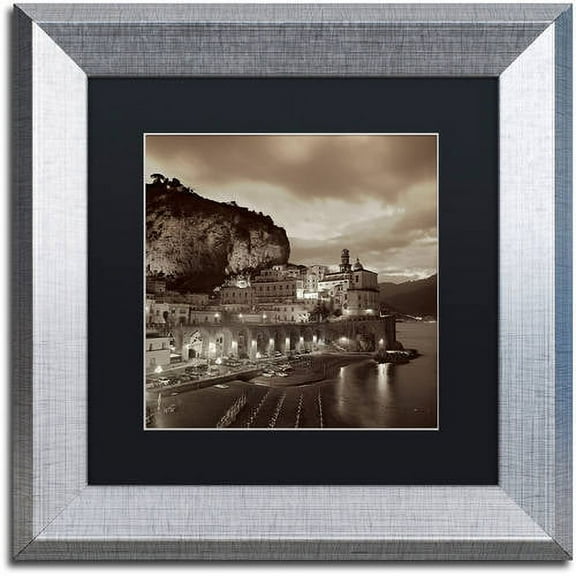 Trademark Fine Art "Atrani I" Canvas Art by Alan Blaustein, Black Matte, Silver Frame