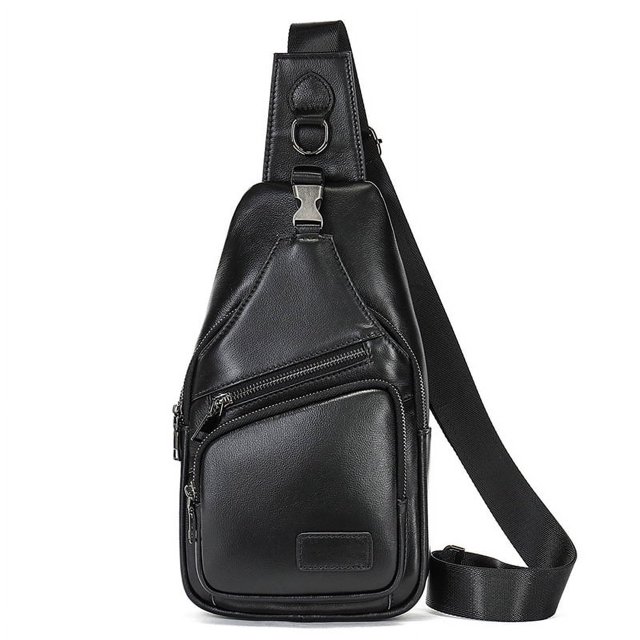Bolso de pecho de cuero vertical de estilo europeo y americano para hombre, bolso de mensajero deportivo informal para hombre, bolso de hombro de piel de vaca retro