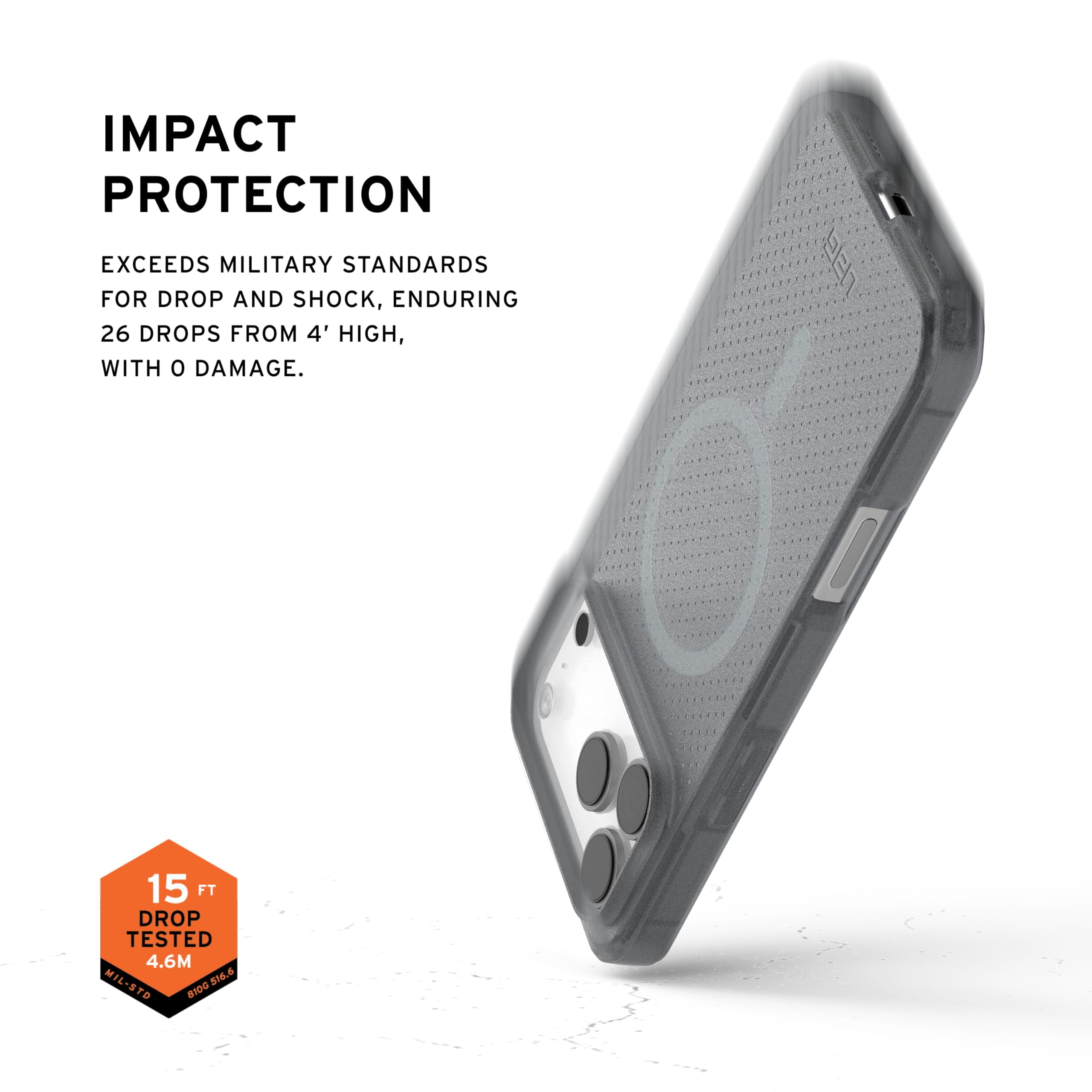 UAG iPhone 17 Pro Max Case Dot - Compatible with MagSafe Translucent Military Grade Protective Cover, Ash