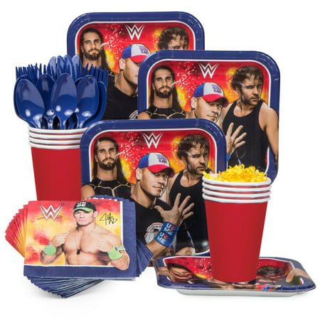 WWE Birthday Party Standard Tableware Kit Serves 8 - Party Supplies