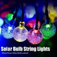 thumbnail image 7 of Solar String Lights Globe 21 Feet 30 Crystal Balls Waterproof LED Fairy Lights 8 Modes Outdoor Lights Solar Powered String Light for Garden Yard Home Party Wedding Decoration (White-30LED), 7 of 7