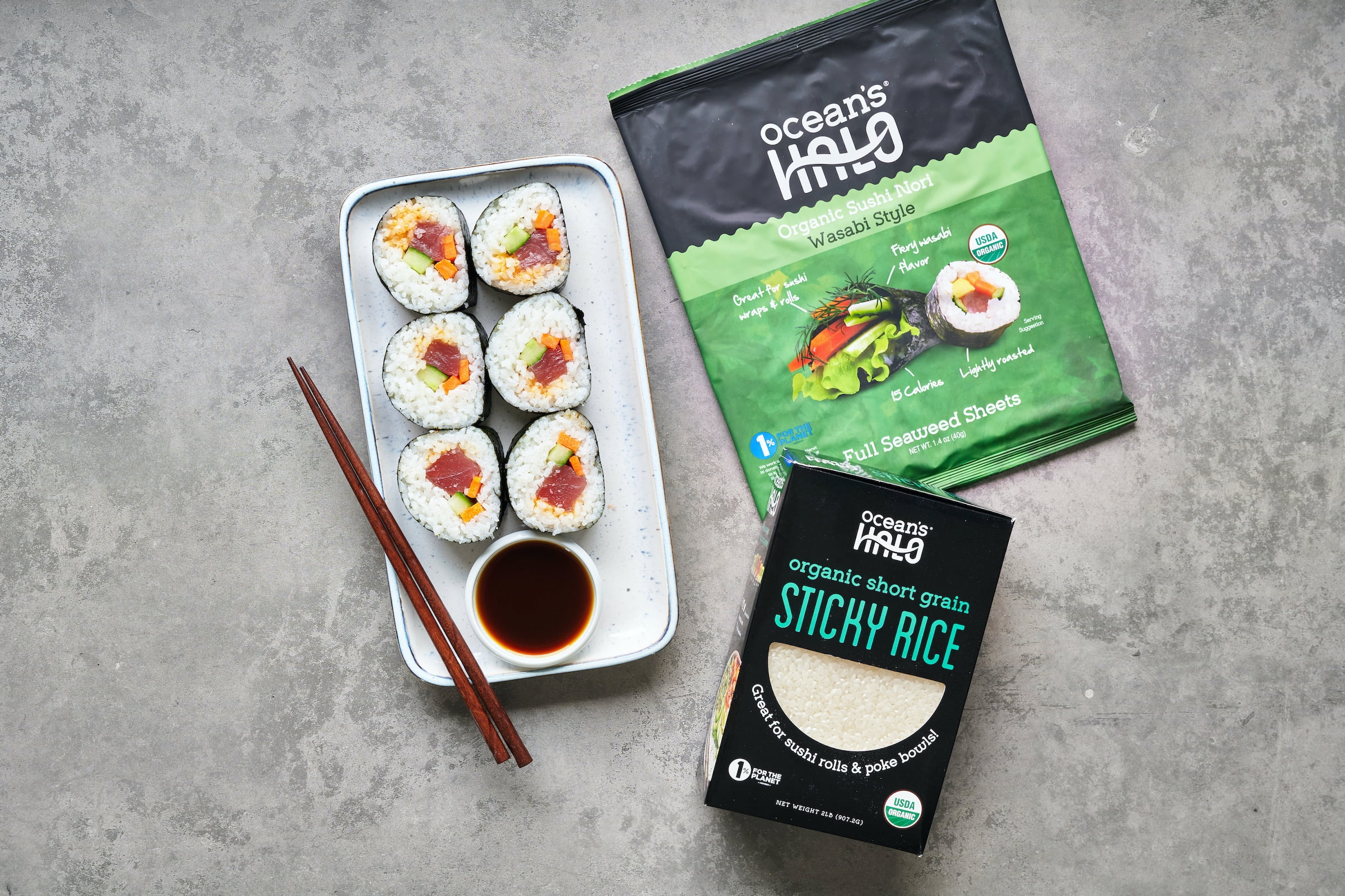 (2 pack) Ocean's Halo, Wasabi Sushi Nori Seaweed Sheets, Organic, Vegan, Shelf-Stable, Perfect Paper for Wraps, 10 per Pack, 1.4 oz.