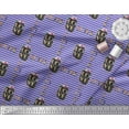 thumbnail image 2 of Soimoi Purple Velvet Fabric Stripe & Floral Alphabet Text Printed Fabric 1 Yard 58 Inch Wide, 2 of 3