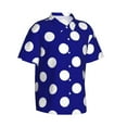thumbnail image 2 of Daiia Navy And White Polka Dot Hawaiian Shirt for Men Gentle Cotton Regular Short Sleeve Casual-Medium, 2 of 9