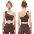 thumbnail image 4 of Guardurnaity Sujetador deportivo Fitness Top Gym Outfit Diseño sexy Multiusos Running Recortado Transpirable High Impact Crop Athletic Ropa interior Café/L, 4 of 6