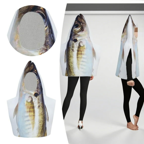 Disfraz De Pez Divertido Y Ligero Para Fiestas, Juegos De Rol Y Maquillaje. Colorido.