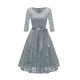 thumbnail image 1 of Vestido de encaje de manga larga sexy con cuello en V y temperamento vintage para mujer Fridja  nbo4378, 1 of 1