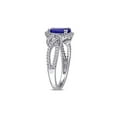 thumbnail image 2 of 1.79 Carat (Ctw) Oval Tanzanite Ring in 14K White Gold with Diamonds for Women, 2 of 6