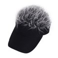 thumbnail image 2 of Baseball Cap Hat Wig Design Sun Protection Cotton Soft Novelty Wig Baseball Cap for Travel, 2 of 7