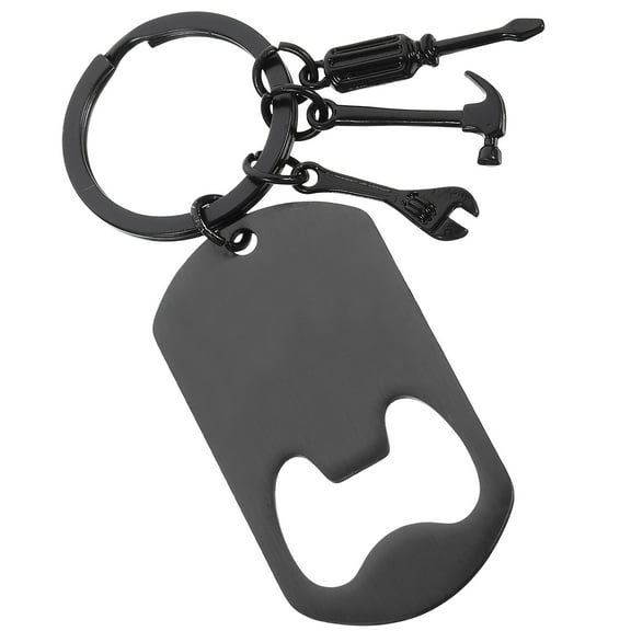 LOLIPPYY 1Set Cute Bottle Opener Keychain Hammer Shape Black For Kitchens And Hotels