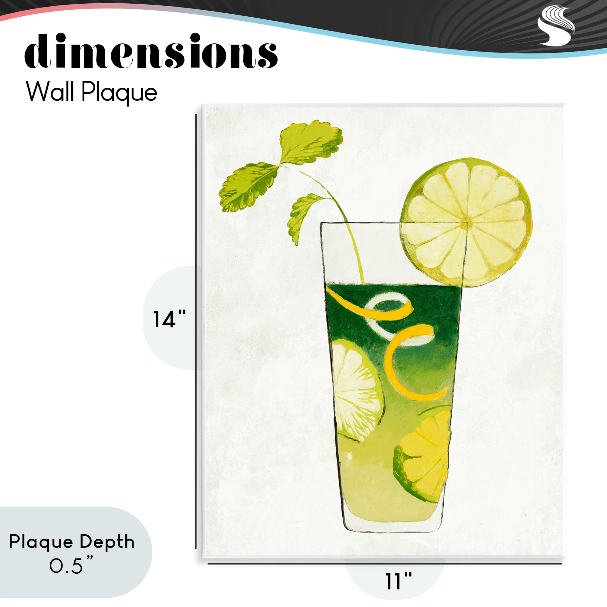 Stupell Industries Summer Cocktail Lime Mint Wall Plaque Art, design by Lorenzo Collective