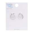 thumbnail image 4 of Time and Tru Adult Women's Silver Tone Twist Metal Hoop Earring, 4 of 5