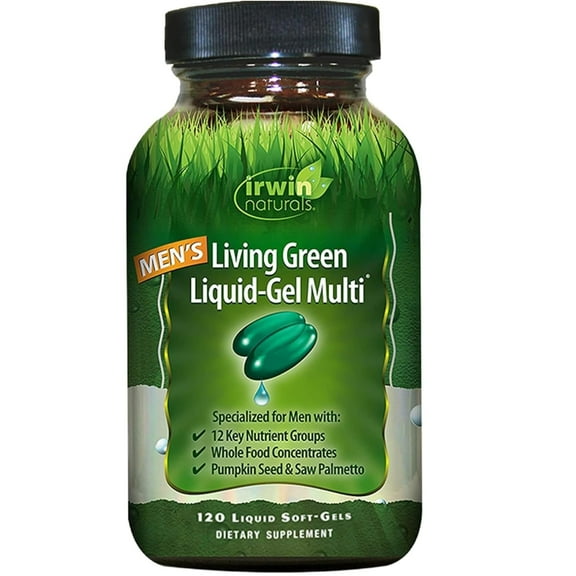 Irwin Naturals Men’s Living Green Liquid-Gel Multi - 120 Softgels - Men's Multivitamin with 70  Essential Nutrients, Vitamins & Minerals
