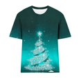 thumbnail image 4 of Fiudx Ofertas de La Semana Camiseta de Manga Corta con Cuello Redondo y Estampado Informal para Mujer, 4 of 4