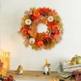 thumbnail image 2 of WEGFTDUOP Halloween Decor Pumpkin Pinecone Wreath Festival Decoration Thanksgiving Door Hanging Berry Simulation Maple Leaf Indoor Ornaments, 2 of 6