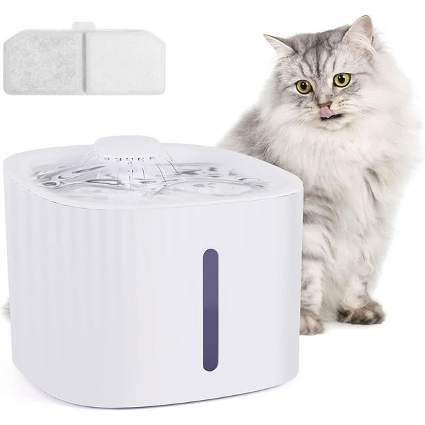 Fuente para beber gatos, fuente para perros y gatos de 3l con ventana de nivel de agua, dispensador de filtro orgánico fuente de agua silenciosa para mascotas, para perros y gatos Feliz Sencillez