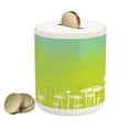 thumbnail image 1 of Dandelion Piggy Bank, Dandelion Flower Pattern Wild North American Flowering Plant Summertime, Ceramic Coin Bank Money Box for Cash Saving, 3.6" X 3.2", Apple Green Seafoam, by Ambesonne, 1 of 4