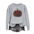 thumbnail image 6 of Yanchicy Womens Crew Neck Sweatshirt Long Sleeve Pullover Tops Thin Fleece Rhinestone Ghost Graphic Soft Loose Fall Halloween Clothes Spooky Season Outfit, 6 of 6