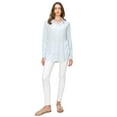 thumbnail image 4 of Cali1850 Women's XS~XL Long Sleeve Linen Like Relaxed Loose Fit Button Down Basic Shirt, 4 of 7