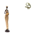 thumbnail image 1 of Figura decorativa de una dama tribal africana y estatua china de latón en miniatura, ideal para decorar el dormitorio, la mesa, el mueble de la televi, 1 of 8