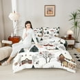 thumbnail image 4 of Castle Fairy Rustic Cabin 3-Piece Full Bedding Set: Teens’ Christmas Tree New Year Breathable, 4 of 8