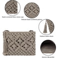 thumbnail image 3 of Women Crochet Shoulder Bag Handmade Woven Beach Crossbody Handbag Satchel Purse with Tassel for Summer, 3 of 6