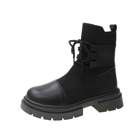 

Boots For Women Heel Short Boots Lace Up Ankle Boots Shoes