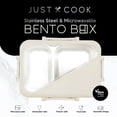 thumbnail image 4 of Just Cook 2 Section Microwave Safe Stainless Steel Bento Box 900 ml - Coconut Milk, 4 of 8