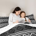 thumbnail image 5 of Feelyou Bohemian Aztec Women Bedding Comforter Set, Retro Boho Mandala Twin Comforter Sets, Grey Triangle Square Reversible Bedding Set, Ultra Soft Bedroom Decor, 2pcs, 5 of 8