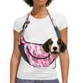 thumbnail image 4 of Portable bag Crossbody shoulder bag Breathable mesh pet backpack Pet bag - Pink, 4 of 5
