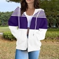 thumbnail image 2 of QHFBli Womens Hoodie 2025 Striped Color Block Zip Up Hoodies with Pockets Hooded Sweatshirt Hoodie Women Jacket, 2 of 5