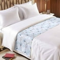 thumbnail image 4 of Bed Runner Scarf for King Size Bed, Blue Flowers Beds Scarf Throws for Foot of Bedding, Watercolor Botanical Floral Vines Plants Decorative Beds Runners for Bedroom Guestroom, 94"x20", 4 of 8