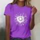thumbnail image 3 of Tops Cortos para las Mujeres Blusas Impresas Manga Corta Cuello Redondo, Tops de Blusa para las Mujeres Primavera Verano Casual, 3 of 4