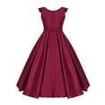 thumbnail image 2 of iEFiEL Flower Girls Bridesmaid Flower Dress Fly Sleeves V Back Satin Birthday Party Dress, 2 of 7