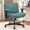 Green, variant on Criss Cross Desk Chair with Wheels and Flip Arms, Thick Padded Wide Seat Office Chair, Fabric Cross Legged Office Chair for Home Office, Mid Back Swivel Makeup Vanity Chair