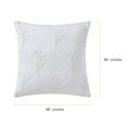 thumbnail image 4 of Beautiful Floral Pleated Cotton Decorative Pillow by Drew Barrymore, 20" x 20", White, 4 of 8
